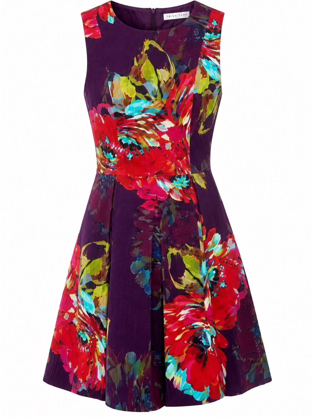 Trina Turk Colorful Floral Sleeveless Dress 10